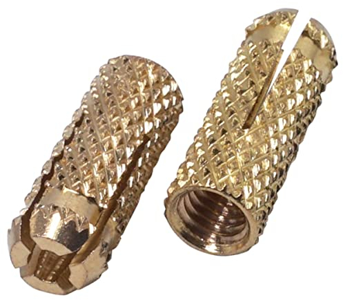 SKIR'CO (200 pz) Ancoraggi a goccia in ottone M6 x 22 mm, Manicotto per bulloni, Tasselli a muro di espansione, Ancoraggio per cemento muratura