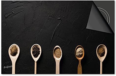 Induktionsschutz von Dietrix® - SCHUTZMATTE Löffel 78 x 52cm mit Stil für INDUKTIONSKOCHFELD/Induktionsherd, CERANFELD/Ceranherd und Herdabdeckplatte mit Druck/Motiv