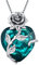 May Birthstone Emerald Jewelry for Women 925 Sterling Silver Rose Flower Pendant Necklace with Love Heart Crystal Jewellery Anniversary Birthday Gifts for Her