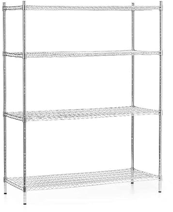 Forgast Chrom Schwerlastregal | 122x61x180 cm | Lagerregal | Kellerregal | Steckregal | Werkstattregal | Regal aus Stahl für Keller, Garage, Warenhaus