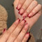 24 Pièces Carrés Faux Ongles Court, French Ongles à Presser Acrylique Ongles avec Onglet Adhésif, Glossy Artificiels Ongles à Coller pour Femmes et Filles Nail Art (Coeur Rouge)
