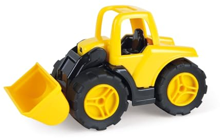 Lena 1262 Workies - Chargeuse sur Roues - 14 cm - en Plastique ABS - avec Pelle Mobile - Pneus en Caoutchouc - Essieux en Acier - pour Enfants à partir de 18 Mois - Jaune et Noir