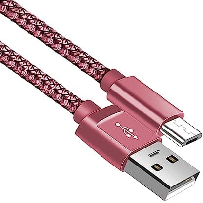 Micro USB Cable Nylon Braided Micro USB Charger Cable Fast Charging Cable Compatible with Samsung Galaxy S7 S6 J7 J5 J3, Huawei, HTC, Nokia, Tablet, Kindle, PS4 (2 Meters)