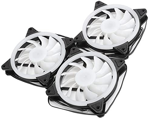 3Pcs 120mm RGB PC Cooling Fan for Computer Case, 6‑pin Case Fan with Hydraulic Bearing Low Noise High Airflow Case Fan with Remote Controller, Big 4pin Controller