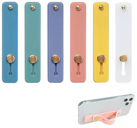 6 pièces Téléphone Boucle Doigt Titulaire, Support de Poignée de Téléphone Doigt Téléphone Portable Grip Sangle de Téléphone en Silicone Support de Téléphone, Support de poignée Grip Sangle