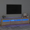Entertainment Center Stand Unit Home Entertainment Center im Wohnzimmer Schlafzimmer TV-Schrank mit LED-Leuchten Sonoma-Eiche 210x35x40 cm Geeignet für Wohnzimmer Schlafzimmer