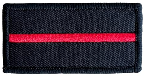 Polizeimemesshop Thin Red Line Textilpatch - Klettpatch - Feuerwehr - Rettungsdienst - Solidarität