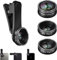 Mocalaca Phone Camera Lens 3 Phone Lens Kit with Refective Mirror, Clip on Fisheye/Macro/Wide Angle Lens Attachment for iPhone 14 13 12 11 Xs X Pro Max Samsung Android Smartphone, MO-MI-3LENS