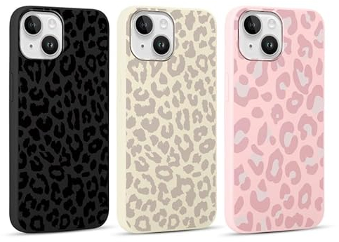 Yoedge 3 Stück Handyhülle für iPhone 14 / iPhone 13 Hülle 6,1, Leopard Muster Design Frauen Mädchen Aesthetic Handyhülle Dünn Weich Schlanke Silikon TPU Flexible Stoßfest Schutzhülle für iPhone 13