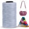 LEREATI Cordino per Borse Uncinetto Piatto Filo Macrame 1mm x 230m Macrame Corda Colorata Cordoncino per Borse a Uncinetto, Arazzo da Parete, Acchiappasogni, Fai da Te (Grigio Argento)