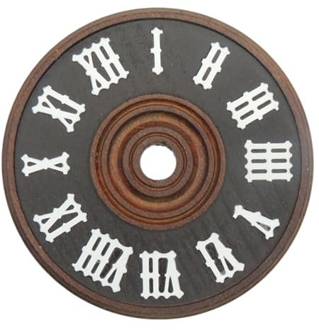 KD89 Kuckucksuhr aus Holz, Dunkelbraun, mit römischen Ziffern aus weißem Kunststoff, Größe wählbar (80 mm)