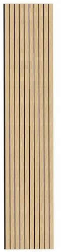 Tuda Grass Direct Luxury Acoustic Wall Series 2 Wide Slatted 3D Wood Veneer Panels - 240cm x 60cm - Oak