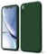 oakxco for iPhone XR Phone Case Liquid Silicone, Thin Slim Soft Rubber Gel TPU Plain Simple Cover for Women Girl Cute, Matte Solid Color, Dark Green