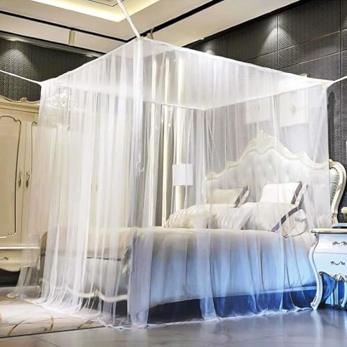 Moustiquaire de Lit AUEJACKY Moustiquaire pour Lit Double Simple Grande Ciel de Lit Moustiquaire Ciel de Lit Moustiquaire Baldaquin Moustiquaire Carré pour Lit Bébé, Lit Simple, Lit Double