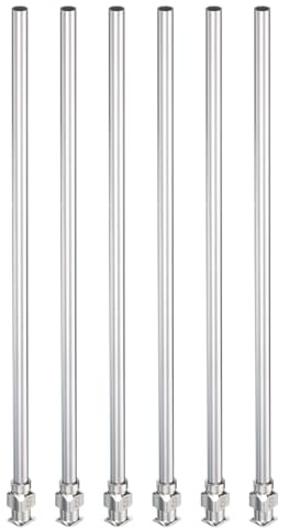 PATIKIL 6 Stück 8Ga x 5 Zoll Edelstahl Dosiernadeln Luer Lock Silber | Metall Klebenadeln, Stumpfe Spitzen, Für Dicke Klebstoffe Tinte Labor