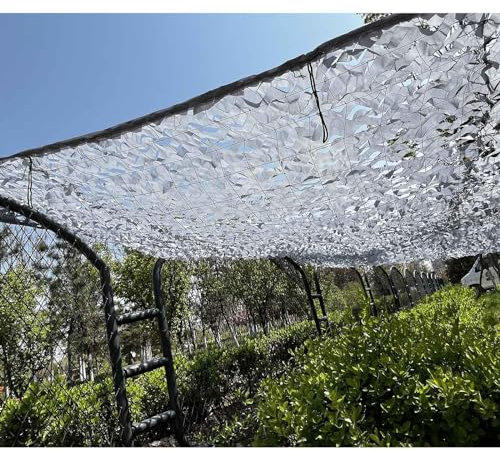 Filet de Camouflage Professionnel,Filet Camouflage pour pergola tonnelle terrasse,3m4m5m6m7m8m9m10m Rideau Camouflage, Gray Toile Militaire Solaire,Grey-5x6m(16.4 * 19.7ft)