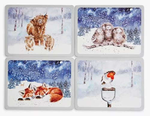 Wrendale Designs 4 Tischsets mit Winterhimmel