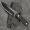 DRACHENADER Petit couteau de survie petit couteau lame fixe EDC petit couteau bushcraft lame fixe couteau jungle avec kydex horizontal etui, poignée en g10 antidérapant, (D- Lame noire + manche noir)