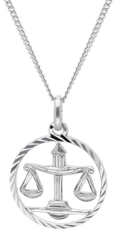 trendor Waage Sternzeichen Halskette Silber 925 68260-10 | zeitloser Halsschmuck für Damen und Herren, elegantes Accessoire