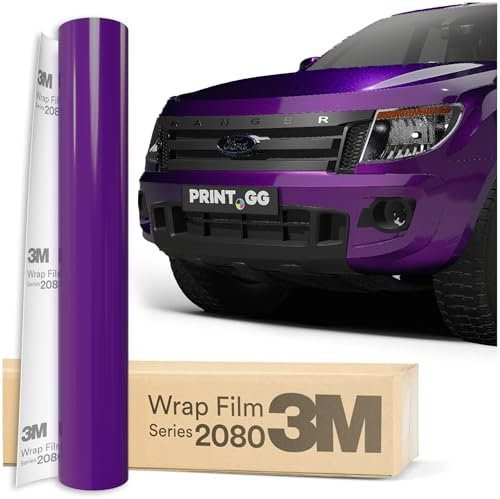 PRINT.GG Autofolie 3M 2080 Glänzende Pflaume Explosion GP258, 152 x 120 cm, Selbstklebende Vinyl Car Wrapping Folie, Robuste Lackschutzfolie für Auto, Motorrad, Boot, Fahrrad & andere Fahrzeuge