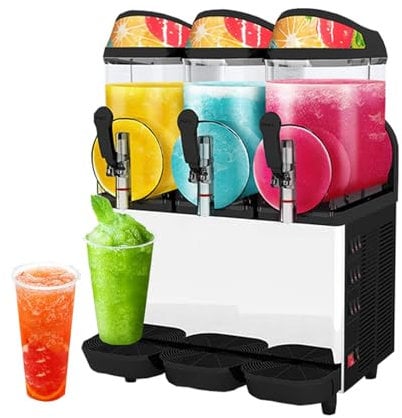 24L/36L Slush Machine, Commercial Frozen Drink Snowcone Slush Maker Machine, Electric Ice Crusher Blender for Snow Cone, Mud, Smoothies & Ice Coffee