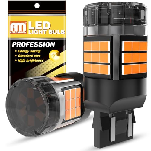 ANTEMOON W21/5W 7443 T20 Bombillas LED Canbus Sin Errores Super Brillante 5000LM 12V 24V Ámbar 7440 7441 7444 para Luz de Marcha Atrás Luz de Freno Luces Diurnas Luces Traseras, 2 Piezas