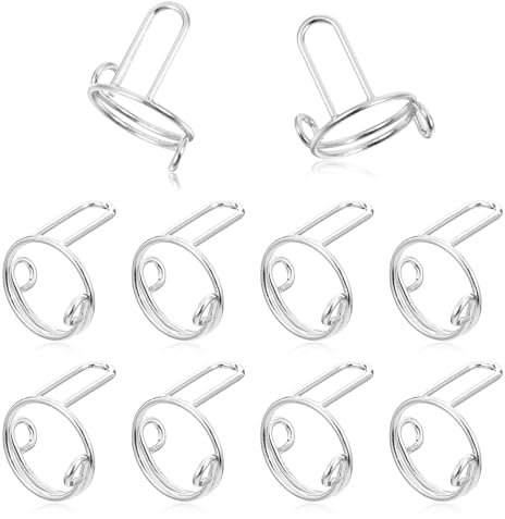 Ptwola 10 PCS Nail Rings for Acrylic Nails Adjustable Metal Fingernail Rings Reusable Nail Art Tools Detachable Women Nail Decoration Accessories for Women Girl DIY Press on Nails Supply with No Glue
