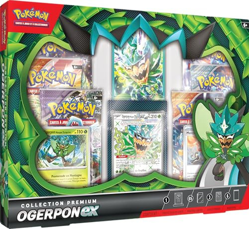 Pokémon TCG: Ogerpon-ex Premium-Kollektion (3 glänzende Karten und 6 Booster)