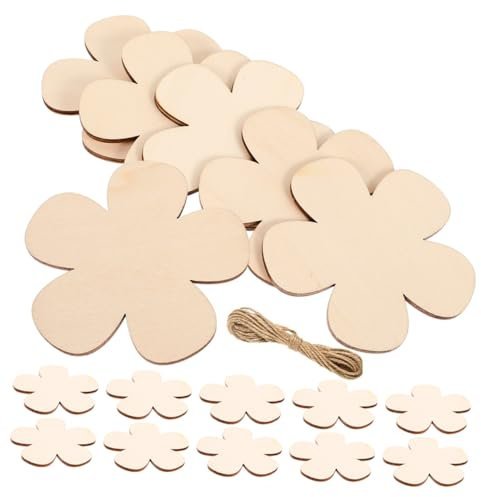 STOBOK Holzscheiben Blumenform Unvollendet Diy Holzblumenausschnitte Malholzscheiben Für Basteln Und Dekoration