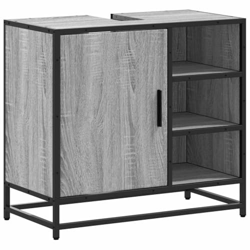 vidaXL Waschbeckenunterschrank Grau Sonoma 65x33x60 cm Holzwerkstoff