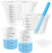 6 Stück Silikon Messbecher Set für Epoxidharz, Silikonbecher 500ml/250ml/100ml/15ml Messbecher Krüge mit 1 Silikon Rührstäbchen für Epoxy Resin, DIY, Basteln, Labor