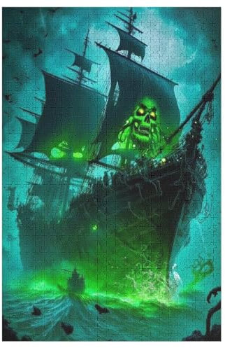 Pirate Ship,Boat Jigsaw Puzzles for Kids 1000 Pieces 3d Pirate Ship,Boat Wooden Puzzle Decompression Game for Adults Women Kids Girl Family Gathering Educational Game Toys