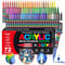 Acrylic Paint Pens, 72 Colours Accrylic Paint Brush Markers, 1-6mm Water-based Brush Tip Marker Paints Set, Art Pens for Rock, Glass, Stone, Metal, Fabric, Wood Ceramic