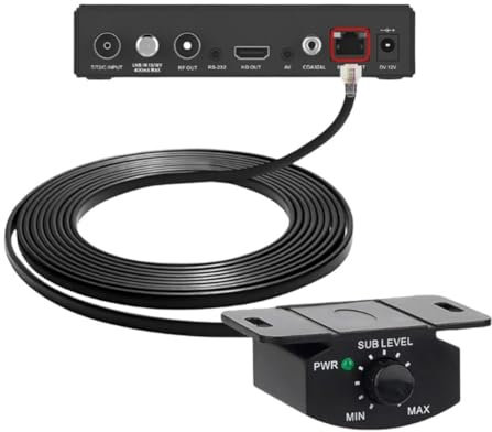 Ptdfjspt Car Amplifier Volume Control Cable with Stereo Knob Dashboard Mount Gain Regulator Cord for Audio Amplifier 5m 4Pin
