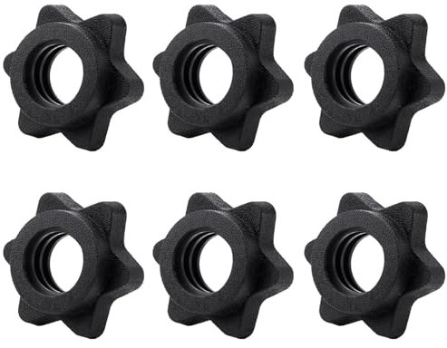6PCS Dumbbell Clips, Anti-Slip Barbell Clips Barbell Collars, Hex Dumbbell Screw Ends, Barbell Clips Dumbbell Collars Screw Clamps,Hex Nut Barbell Spin-Lock Collars for Weight Lifting Fitness Training