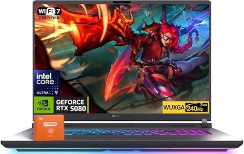 ASUS ROG Strix G18 (2025) Gaming Laptop, NVIDIA RTX 5080 16GB GDDR7, Intel Ultra 9 275HX(fino a 5.4GHz), 18 240Hz 2.5K Premium Rog Nebula Display, WiFi 7, 64 GB DDR5 RAM, 8 TB SSD, Windows 11 Pro