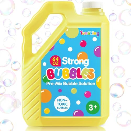 Yunaking 64 OZ Bubble Solution Refill Pre-Mix: Non-Toxic Bubbles for Kids