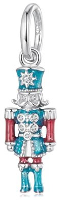 ZUOHUI Ciondolo a forma di schiaccianoci in argento Sterling S925 - Ciondolo con angelo custode e zircone for gioielli fai da te (2,7x0,8 cm)