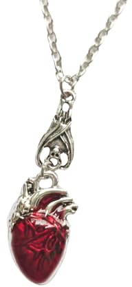 LLHCF Romance Gothic Necklace With Bloody Heart Charm Pendant Accessory For Adding Allures To Any Festive Or Special Event Crystals Pendant