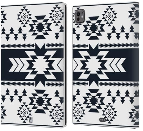 Head Case Designs Blanc Néo-Navajo Étui Portefeuille en Cuir Compatible avec Apple iPad Pro 11 M4/M5 2024/2025