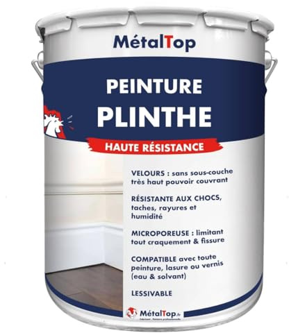 Metaltop - Peinture Plinthe - Gris ardoise - RAL 7015-1 L - Solution idéale pour protéger et embellir vos plinthes en bois