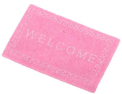 Doll House Miniature Carpet Welcome Mat Dollhouse Accessories Home & Living 1/12 Scale Doormats Doll House Interior Modelling PinkDurability