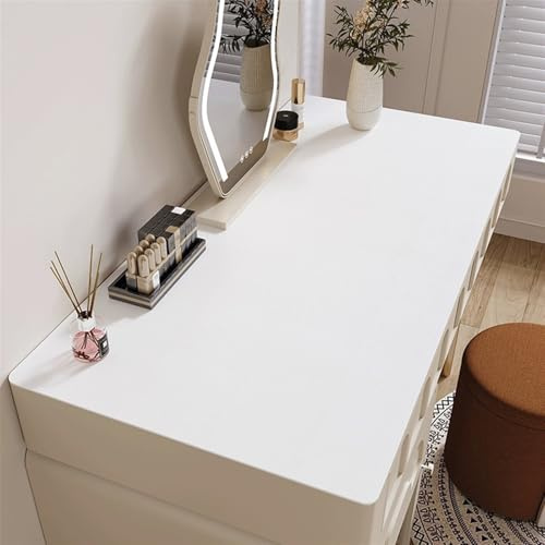 Wokuaile Schreibtischunterlage 100x60cm abwaschbar Tischunterlage Schreibtisch aus PU-Leder Schreibtisch Unterlagenmatte für Büro, Weiß