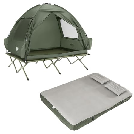 Sobuy Feldbett mit Zelt Campingzelt Wasserdicht Zelt Wasserdicht mit Luftmatratze Camping Tent, Outdoor Zelt Trekking Zelt