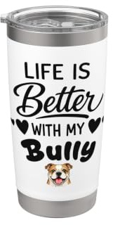 La Vita È Migliore Con Il Mio Bullo Bulldog Americano Bicchiere termico in acciaio inox doppia parete
