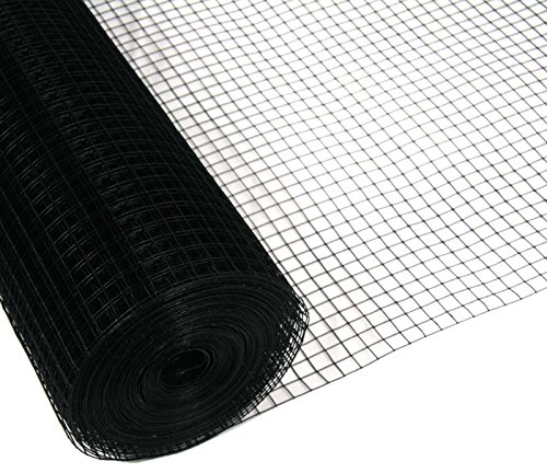 Garmix Grillage Volière & Cage Oiseaux Noir | Fil de Volière Maillage 25x25mm (100cm x 10m x 1,20mm)