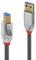 LINDY 36663 3m USB 3.0 Typ A an B Kabel, Cromo Line, Anthrazit