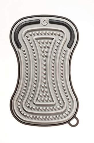 Kochblume Scrubby Plus | Reinigungsschwamm aus Silikon | Premium-Silikon | Hitzebeständig | Spülmaschinenfest | Für leichte und hartnäckige Verschmutzung inklusive Nylonkante | Farbe: anthrazit/grau