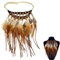 Jurxy Bohemian Halskette Feder Quaste Halskette Halskette Indianer Lange Kette Feder Damen Anhänger Erklärung Halskette Halsreif Schmuck - Braun