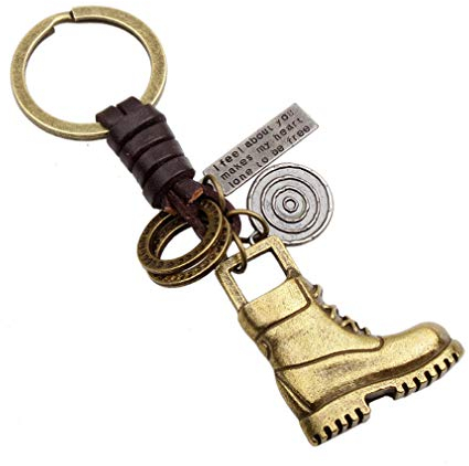 LKMY Porte-clés avec chaussures de skateboard/botte/chapeau - Cadeau vintage en cuir - Pour homme et femme - Pour fille et garçon